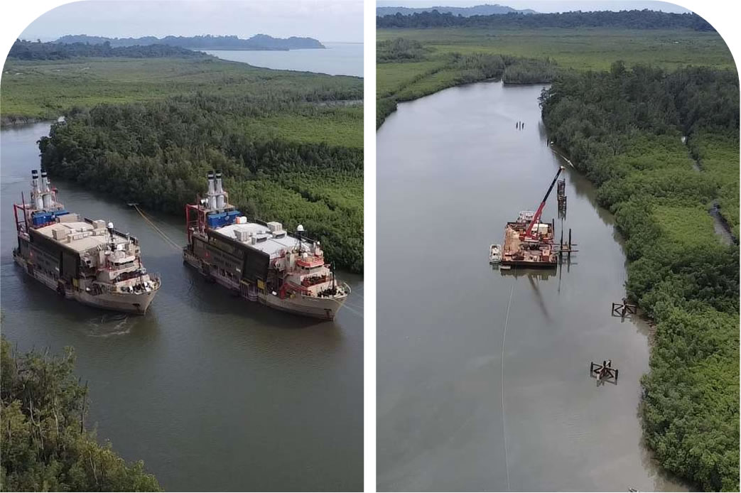 Construction of Mooring Dolphins and Breasting Dolphins for Floating Energy Plants